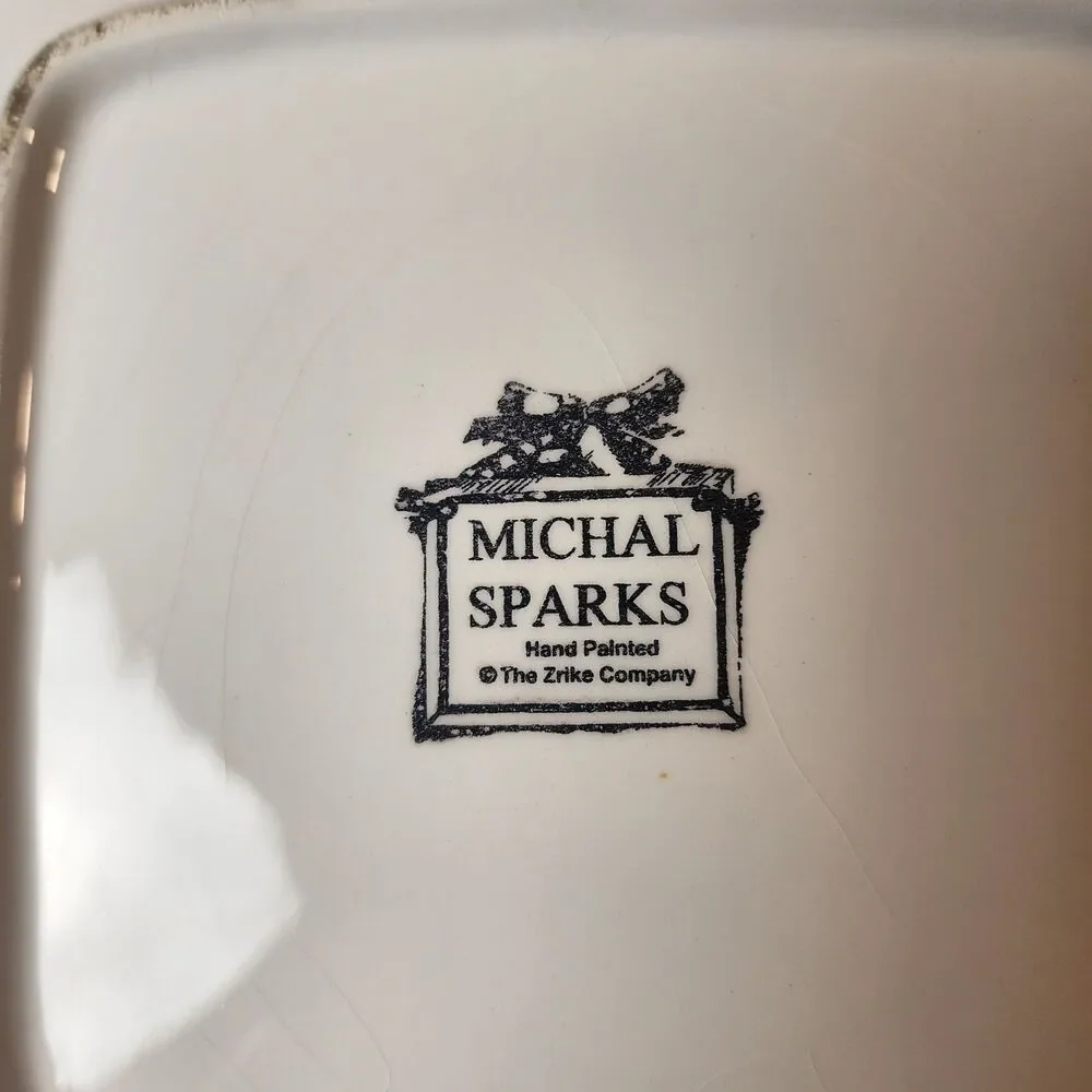 Set Of 4 Michal Sparks Handpainted Salad Plates Estate Of Mind Collection